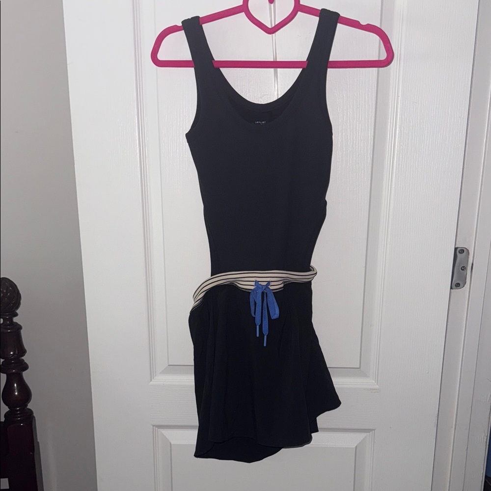 Navy Arie Romper with open back